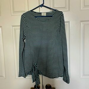 T. La blue striped shirt from Anthropologie